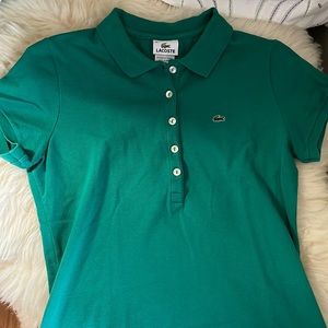 Lacoste teal stretch polo women’s size 42